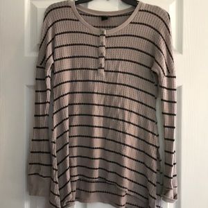 Tan and black striped sweater